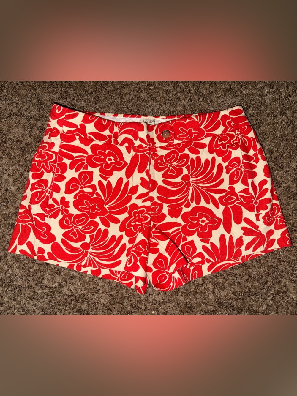 J. Crew Classic Chino Coral Floral Print Shorts